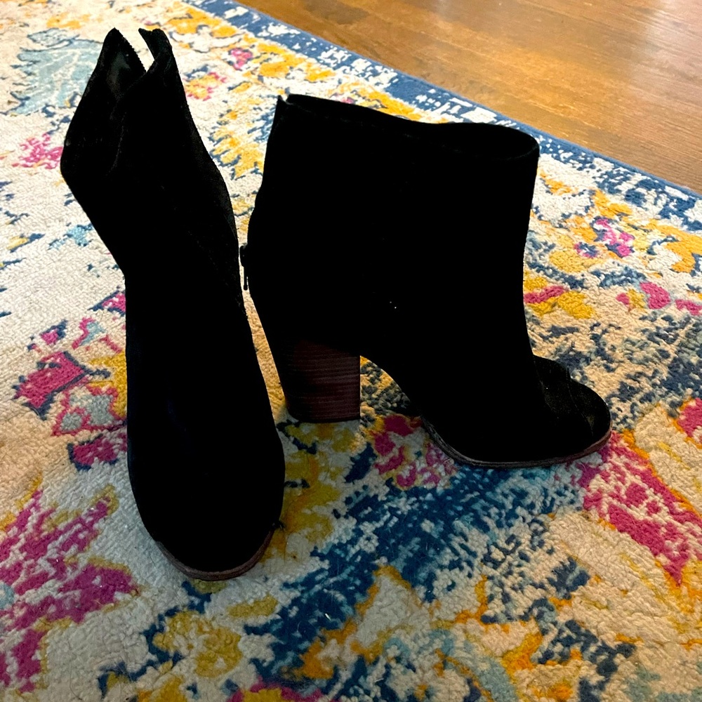 Peep toe booties